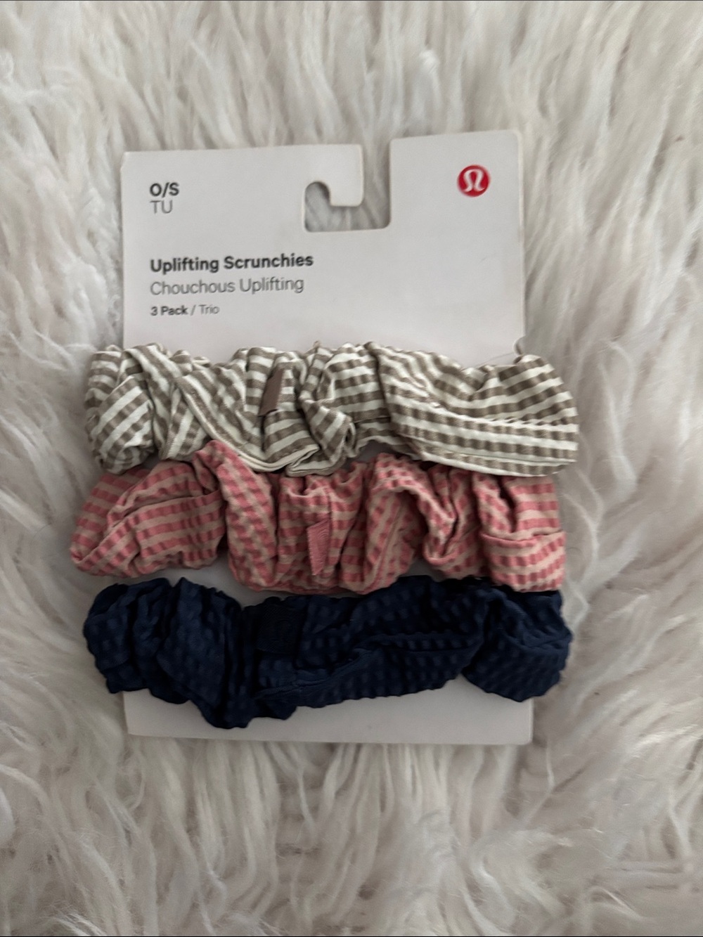 Lululemon Uplifting Scrunchies, 3 Pack, Brown/Pink/Blue